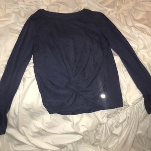 Fitted long sleeve knot top